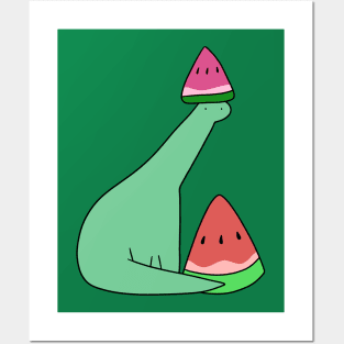 Watermelon Long Neck Dino Posters and Art